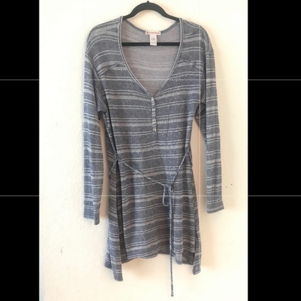Blue Shades Midi Long Top Sweater by Curious Gypsy Size L